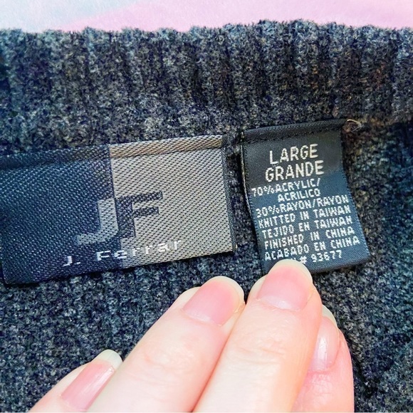 J. Ferrar black pullover crewneck rayon blend sweater L - Picture 9 of 11